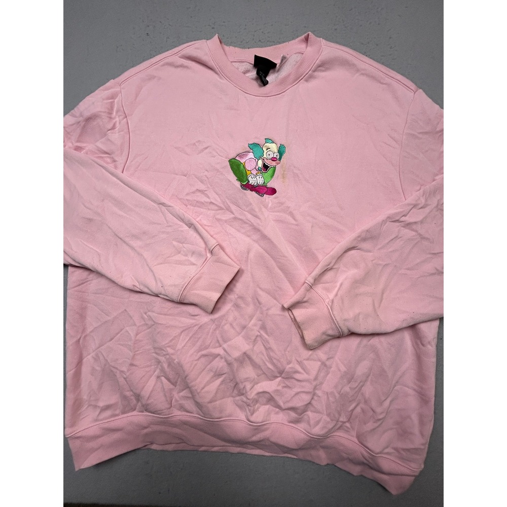 H&M The Simpsons Sweatshirt Cotton Blend Pink Krusty XXL Mens